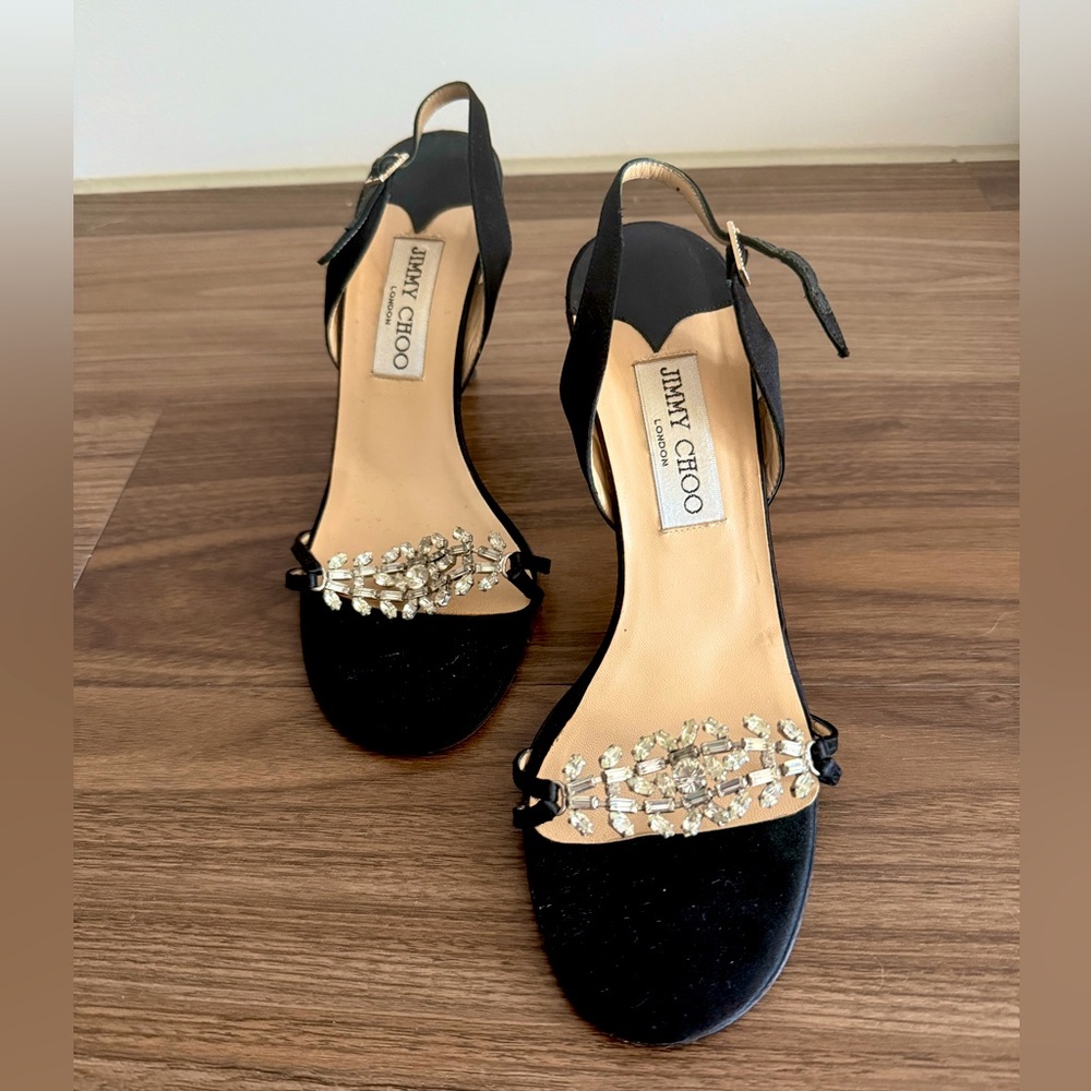 Black Jimmy Choo Heels with jewels